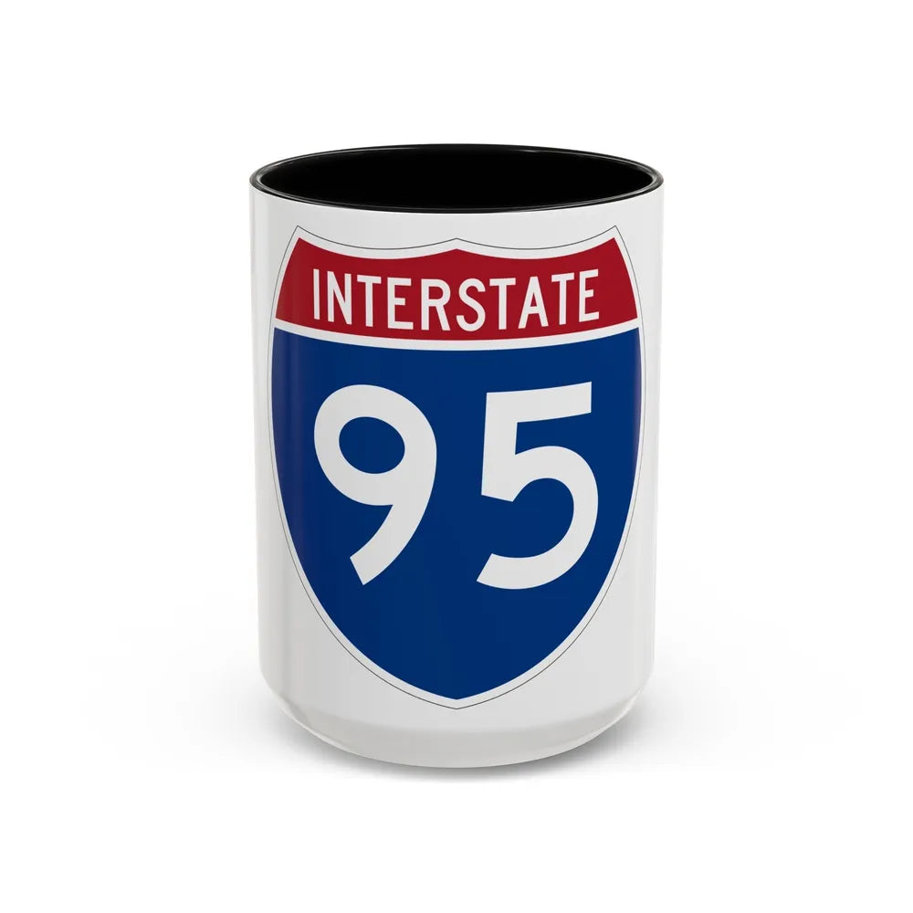 Interstate 95 (U.S. Highways) Accent Coffee Mug-15oz-Black-Go Mug Yourself