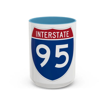 Interstate 95 (U.S. Highways) Accent Coffee Mug-15oz-Light Blue-Go Mug Yourself