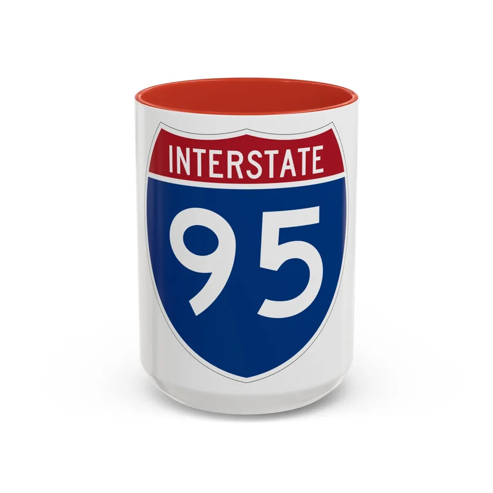 Interstate 95 (U.S. Highways) Accent Coffee Mug-15oz-Red-Go Mug Yourself