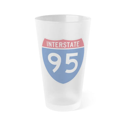 Interstate 95 (U.S. Highways) Frosted Pint Glass 16oz-16oz-Frosted-Go Mug Yourself