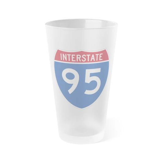 Interstate 95 (U.S. Highways) Frosted Pint Glass 16oz-16oz-Frosted-Go Mug Yourself