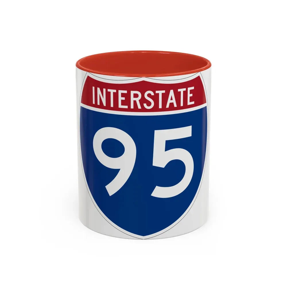 Interstate 95 (U.S. Highways) Accent Coffee Mug 11oz Red - Go Mug Yourself