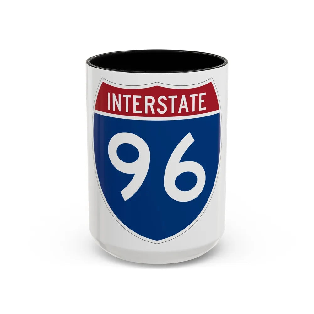 Interstate 96 (U.S. Highways) Accent Coffee Mug-15oz-Black-Go Mug Yourself