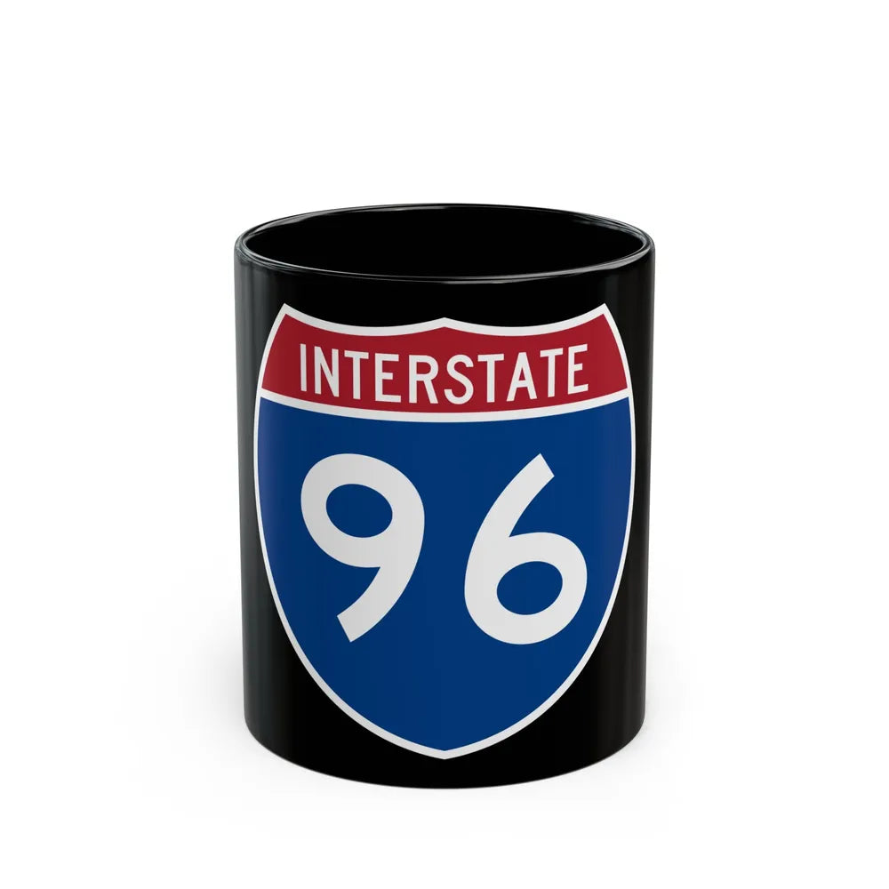 Interstate 96 (U.S. Highways) Black Coffee Mug-11oz-Go Mug Yourself