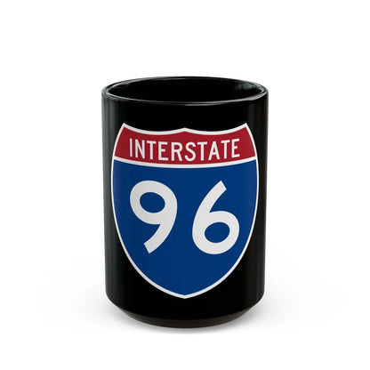 Interstate 96 (U.S. Highways) Black Coffee Mug-15oz-Go Mug Yourself