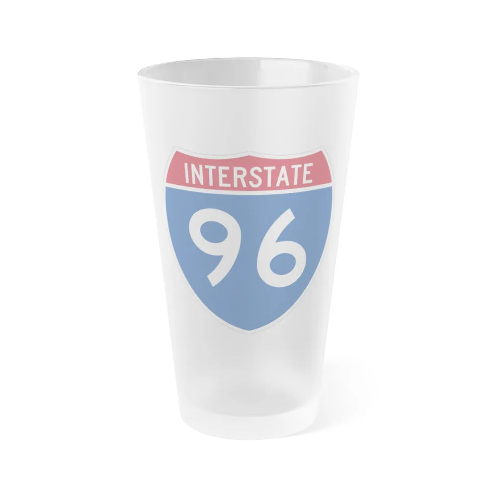 Interstate 96 (U.S. Highways) Frosted Pint Glass 16oz-16oz-Frosted-Go Mug Yourself