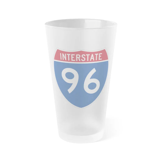 Interstate 96 (U.S. Highways) Frosted Pint Glass 16oz-16oz-Frosted-Go Mug Yourself