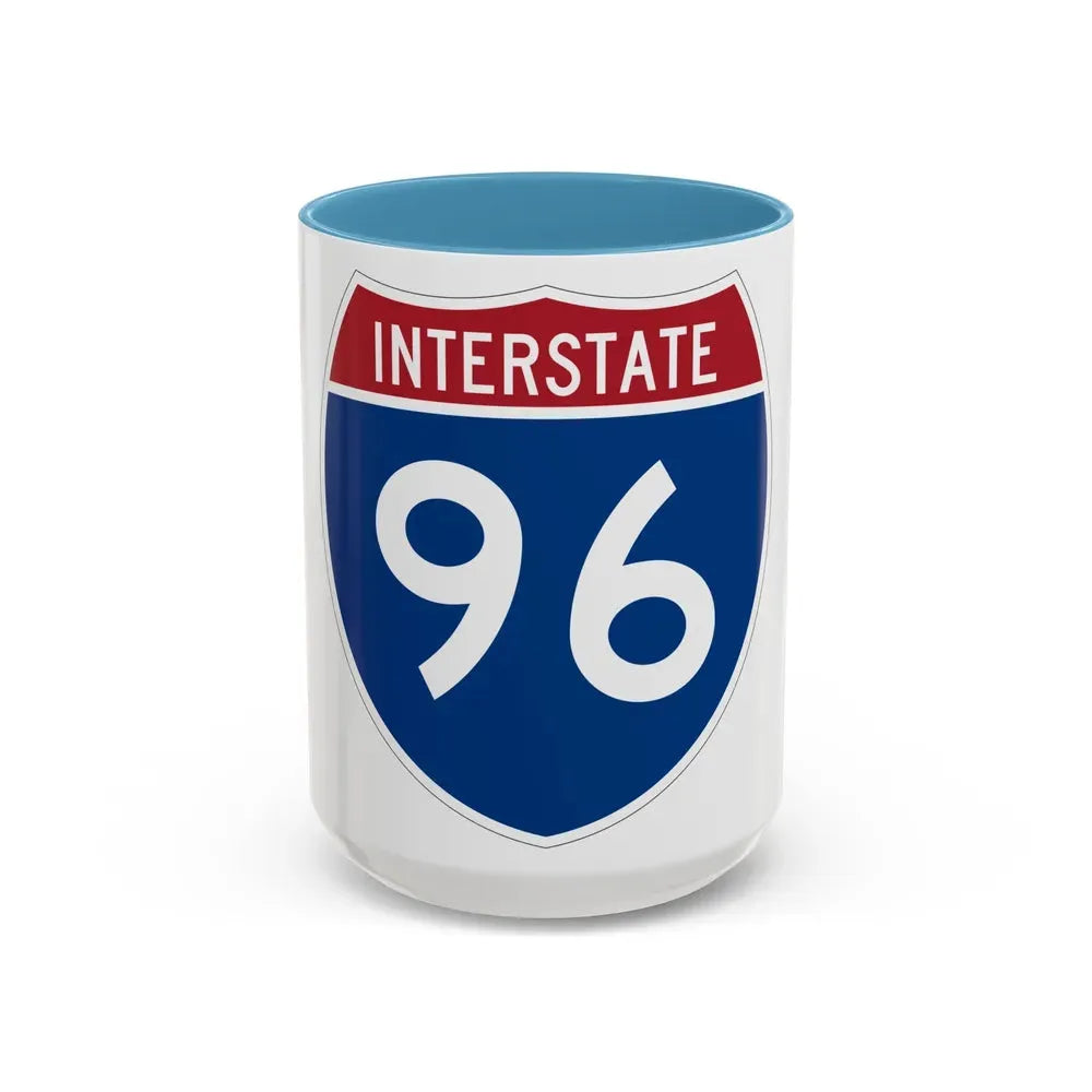 Interstate 96 (U.S. Highways) Accent Coffee Mug 15oz Light Blue - Go Mug Yourself
