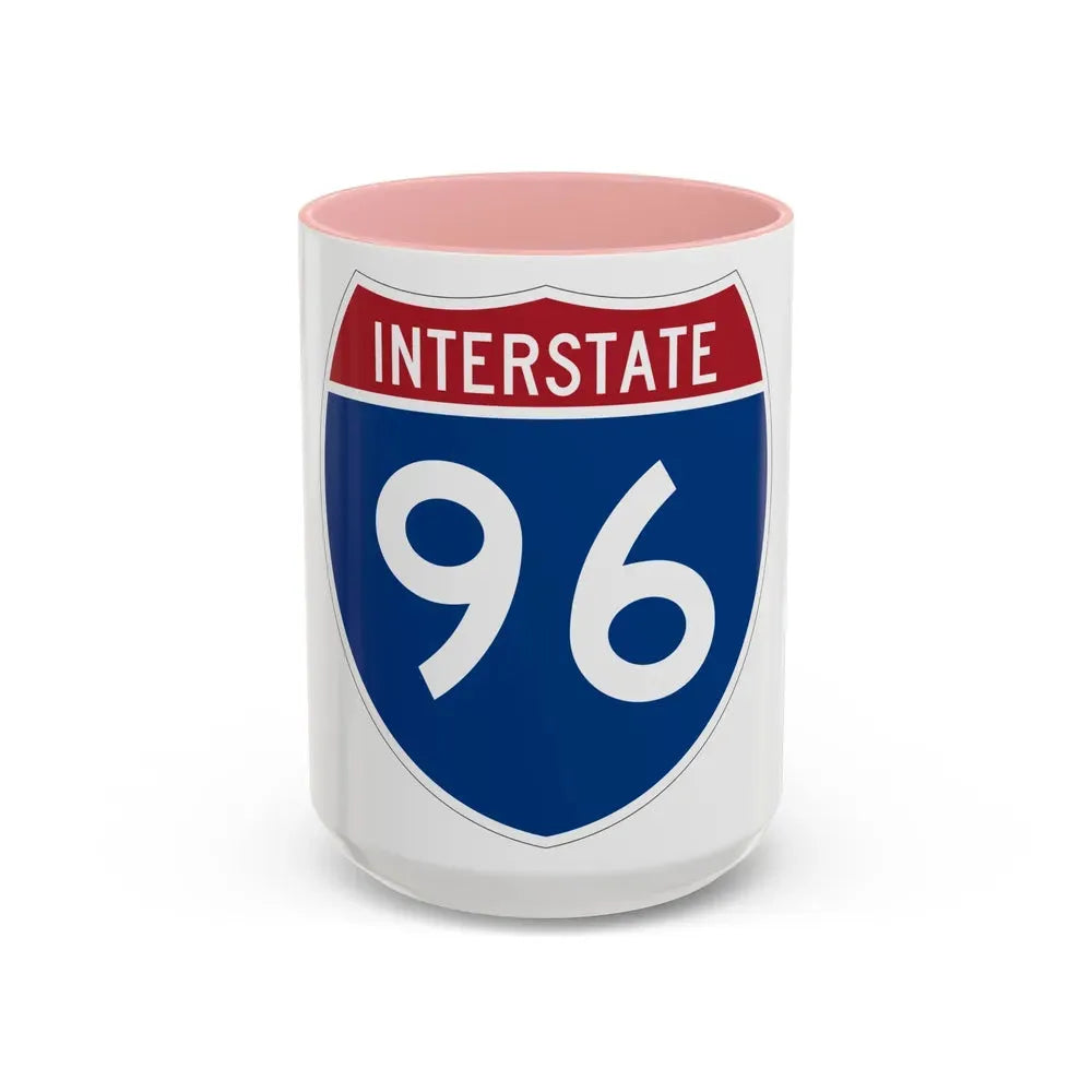 Interstate 96 (U.S. Highways) Accent Coffee Mug 15oz Pink - Go Mug Yourself