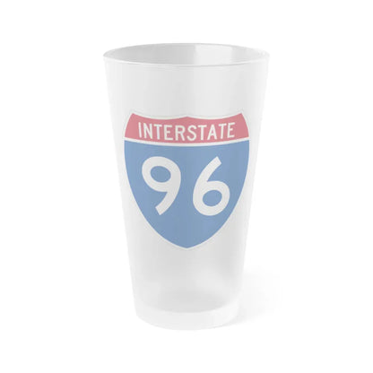 Interstate 96 (U.S. Highways) Frosted Pint Glass 16oz 16oz Frosted - Go Mug Yourself