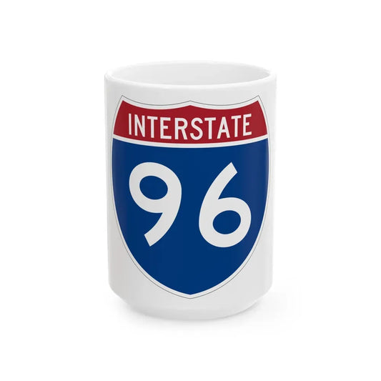 Interstate 96 (U.S. Highways) White Coffee Mug 15oz - Go Mug Yourself