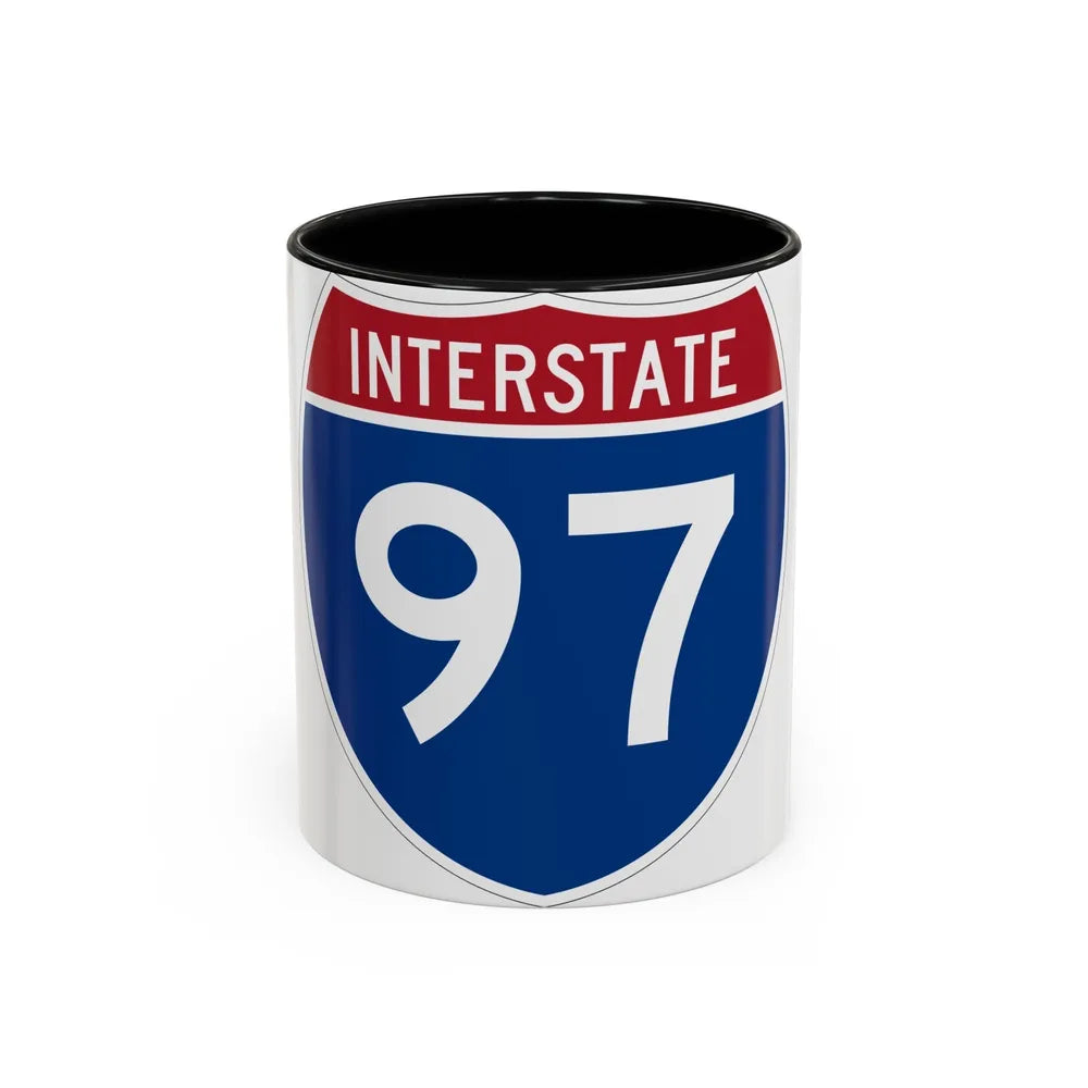 Interstate 97 (U.S. Highways) Accent Coffee Mug-11oz-Black-Go Mug Yourself