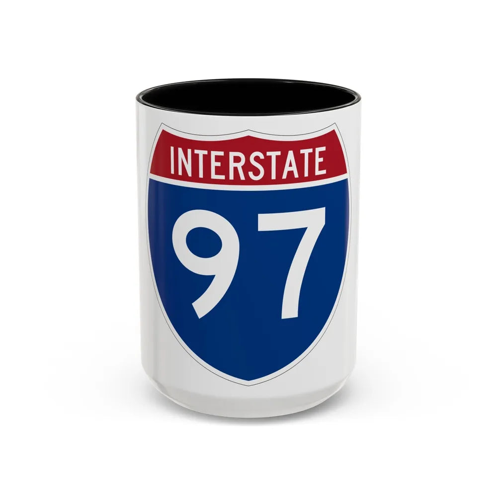 Interstate 97 (U.S. Highways) Accent Coffee Mug-15oz-Black-Go Mug Yourself