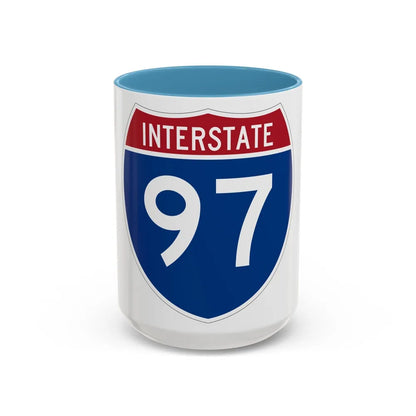 Interstate 97 (U.S. Highways) Accent Coffee Mug-15oz-Light Blue-Go Mug Yourself