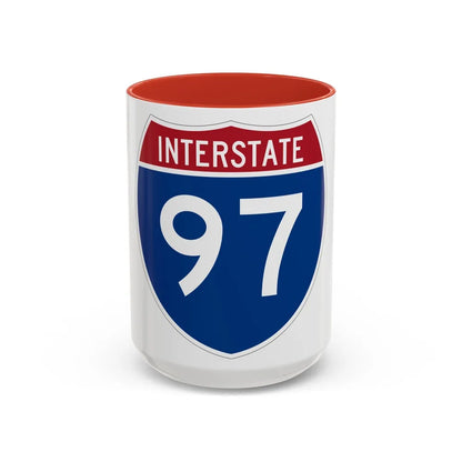 Interstate 97 (U.S. Highways) Accent Coffee Mug-15oz-Red-Go Mug Yourself