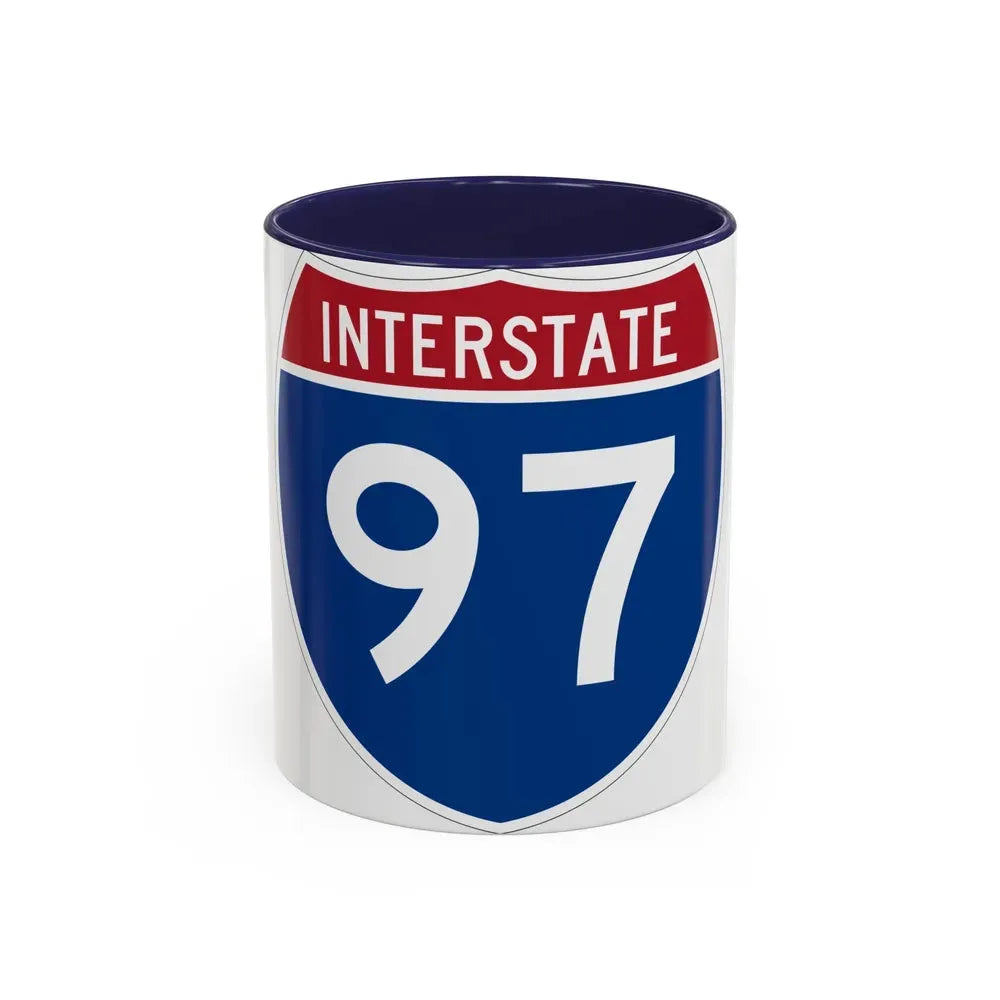 Interstate 97 (U.S. Highways) Accent Coffee Mug 11oz Navy - Go Mug Yourself