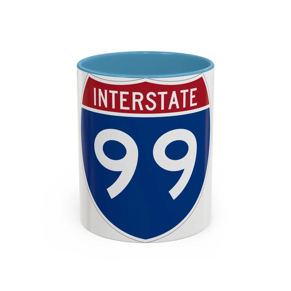 Interstate 99 (U.S. Highways) Accent Coffee Mug-11oz-Light Blue-Go Mug Yourself