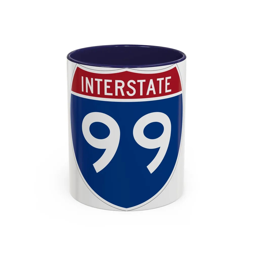 Interstate 99 (U.S. Highways) Accent Coffee Mug-11oz-Navy-Go Mug Yourself