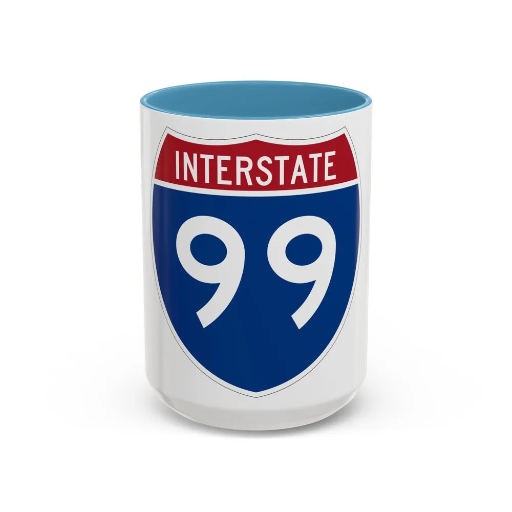 Interstate 99 (U.S. Highways) Accent Coffee Mug-15oz-Light Blue-Go Mug Yourself