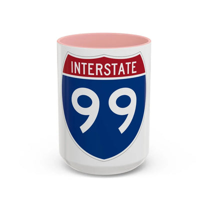 Interstate 99 (U.S. Highways) Accent Coffee Mug-15oz-Pink-Go Mug Yourself