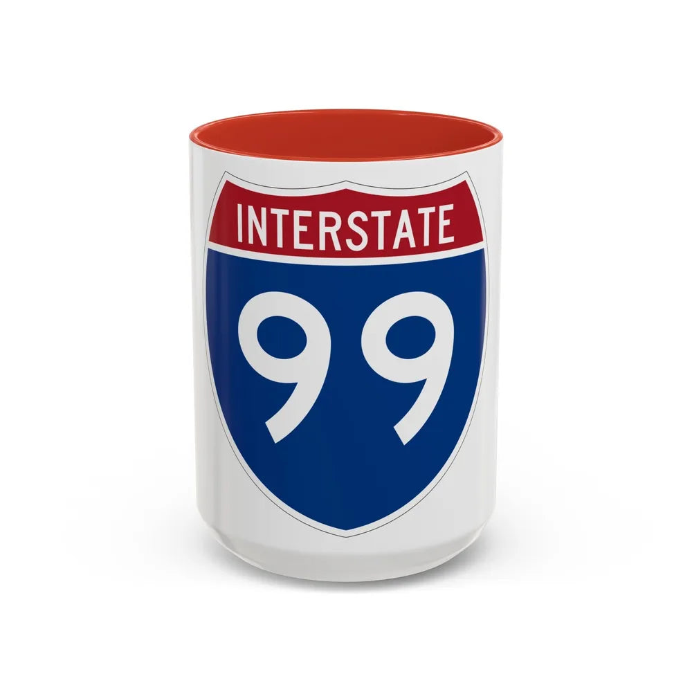 Interstate 99 (U.S. Highways) Accent Coffee Mug-15oz-Red-Go Mug Yourself