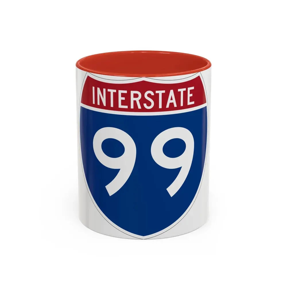 Interstate 99 (U.S. Highways) Accent Coffee Mug 11oz Red - Go Mug Yourself