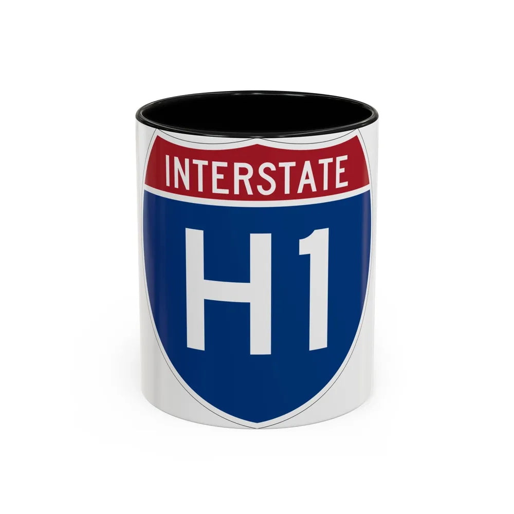 Interstate H1 (U.S. Highways) Accent Coffee Mug-11oz-Black-Go Mug Yourself