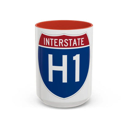 Interstate H1 (U.S. Highways) Accent Coffee Mug-15oz-Red-Go Mug Yourself