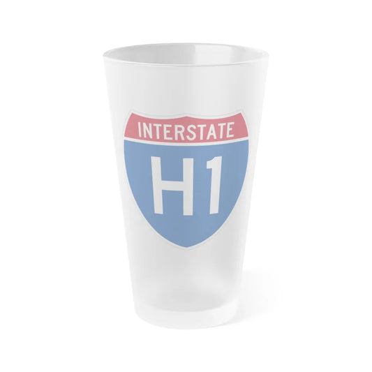 Interstate H1 (U.S. Highways) Frosted Pint Glass 16oz-16oz-Frosted-Go Mug Yourself