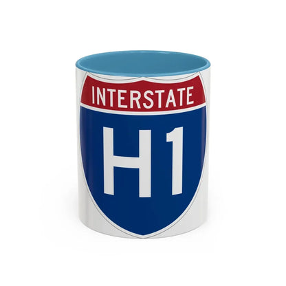 Interstate H1 (U.S. Highways) Accent Coffee Mug 11oz Light Blue - Go Mug Yourself
