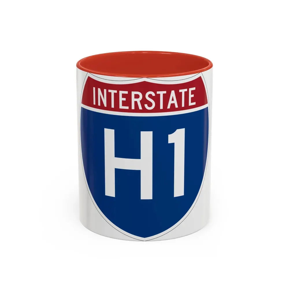 Interstate H1 (U.S. Highways) Accent Coffee Mug 11oz Red - Go Mug Yourself