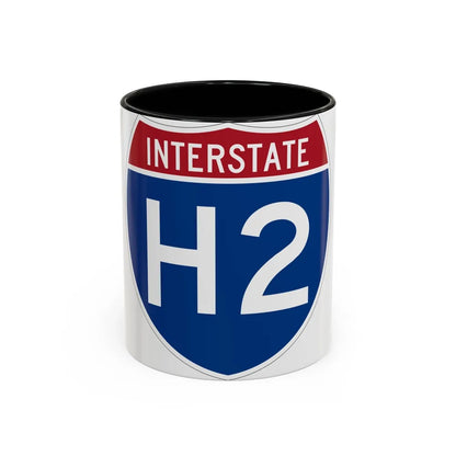 Interstate H2 (U.S. Highways) Accent Coffee Mug-11oz-Black-Go Mug Yourself