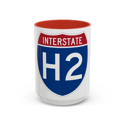 Interstate H2 (U.S. Highways) Accent Coffee Mug-15oz-Red-Go Mug Yourself