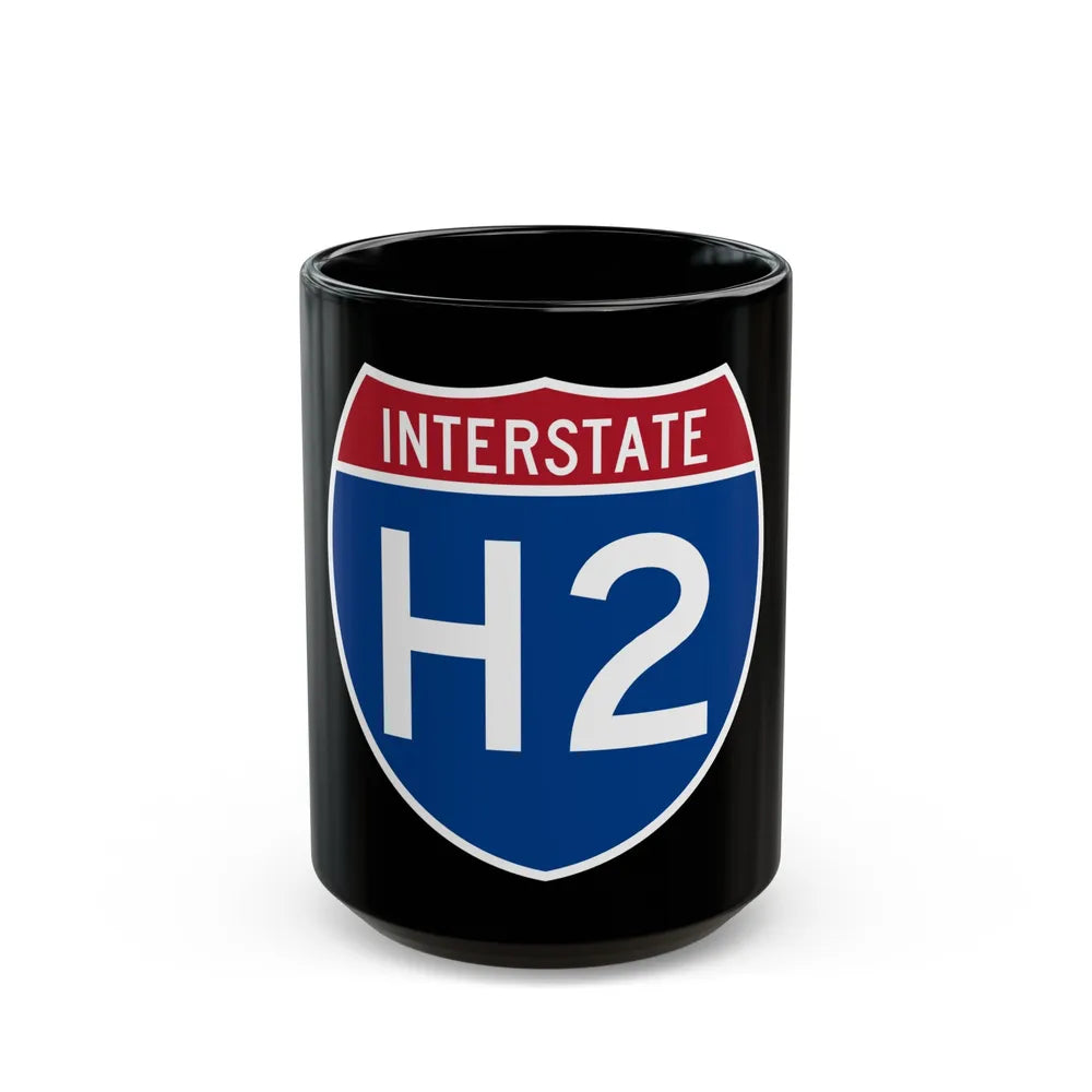 Interstate H2 (U.S. Highways) Black Coffee Mug-15oz-Go Mug Yourself