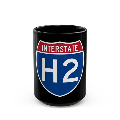 Interstate H2 (U.S. Highways) Black Coffee Mug-15oz-Go Mug Yourself