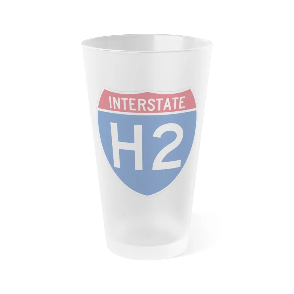 Interstate H2 (U.S. Highways) Frosted Pint Glass 16oz-16oz-Frosted-Go Mug Yourself