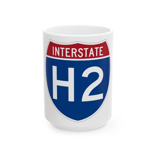 Interstate H2 (U.S. Highways) White Coffee Mug-15oz-Go Mug Yourself