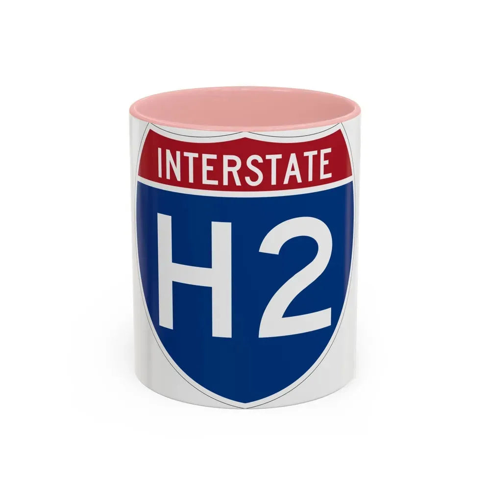 Interstate H2 (U.S. Highways) Accent Coffee Mug 11oz Pink - Go Mug Yourself