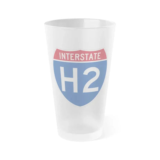 Interstate H2 (U.S. Highways) Frosted Pint Glass 16oz 16oz Frosted - Go Mug Yourself