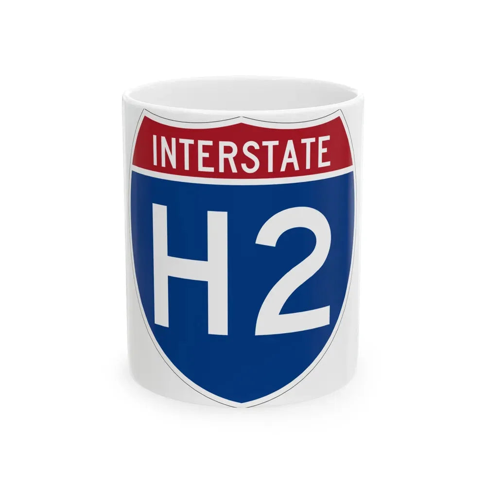 Interstate H2 (U.S. Highways) White Coffee Mug 11oz - Go Mug Yourself
