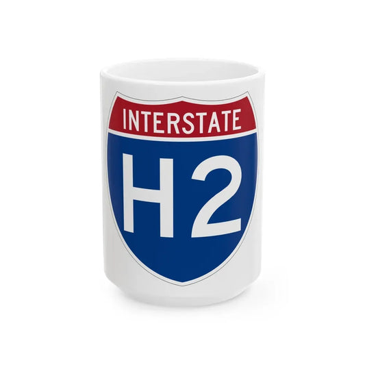 Interstate H2 (U.S. Highways) White Coffee Mug 15oz - Go Mug Yourself