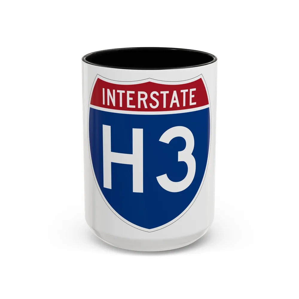 Interstate H3 (U.S. Highways) Accent Coffee Mug-15oz-Black-Go Mug Yourself