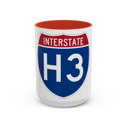 Interstate H3 (U.S. Highways) Accent Coffee Mug-15oz-Red-Go Mug Yourself