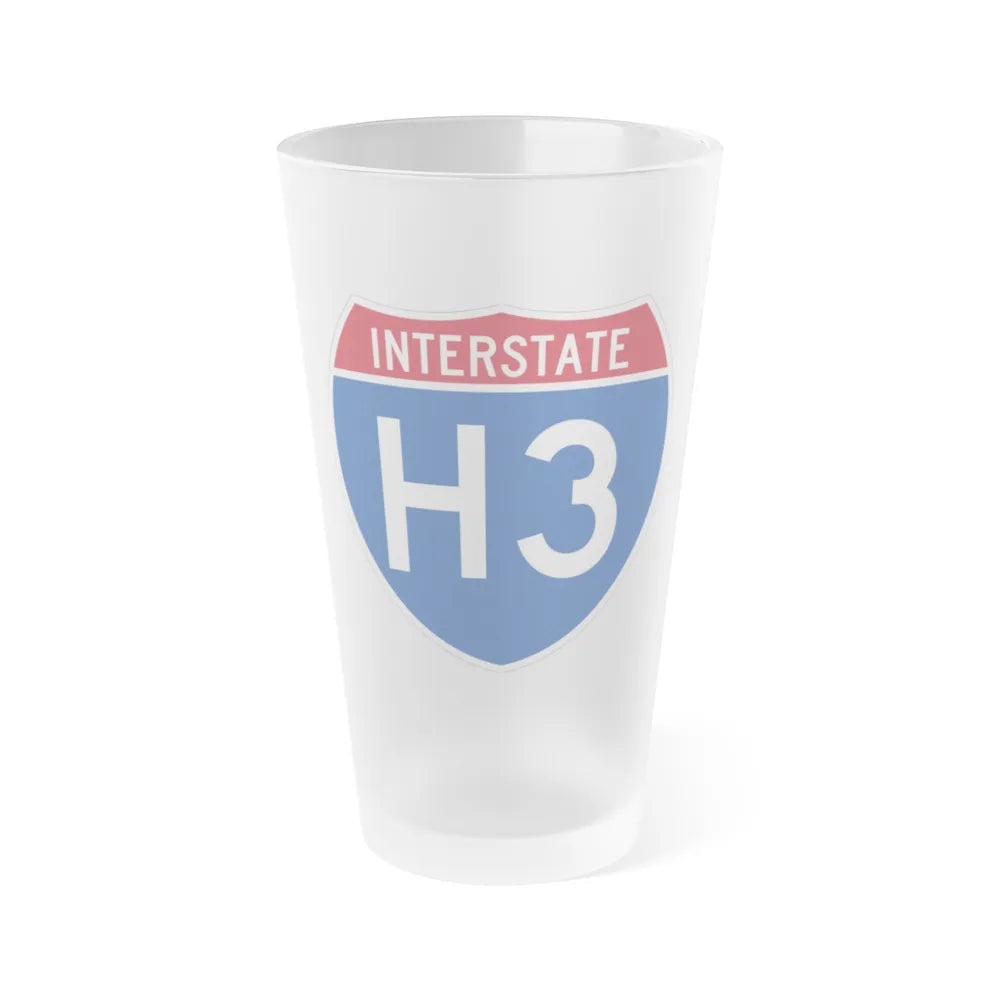 Interstate H3 (U.S. Highways) Frosted Pint Glass 16oz-16oz-Frosted-Go Mug Yourself