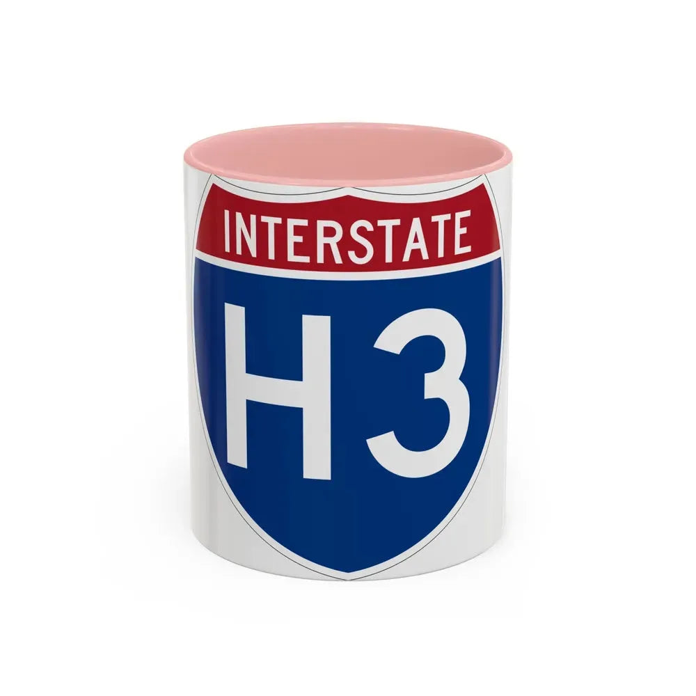 Interstate H3 (U.S. Highways) Accent Coffee Mug 11oz Pink - Go Mug Yourself