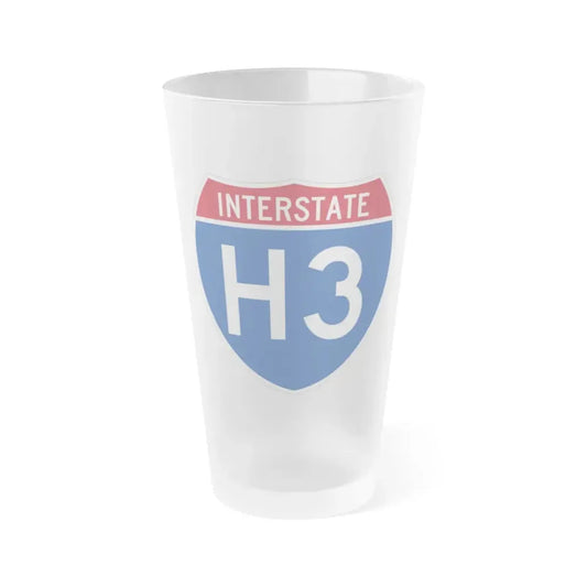 Interstate H3 (U.S. Highways) Frosted Pint Glass 16oz 16oz Frosted - Go Mug Yourself