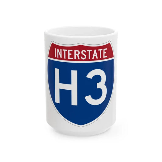 Interstate H3 (U.S. Highways) White Coffee Mug 15oz - Go Mug Yourself