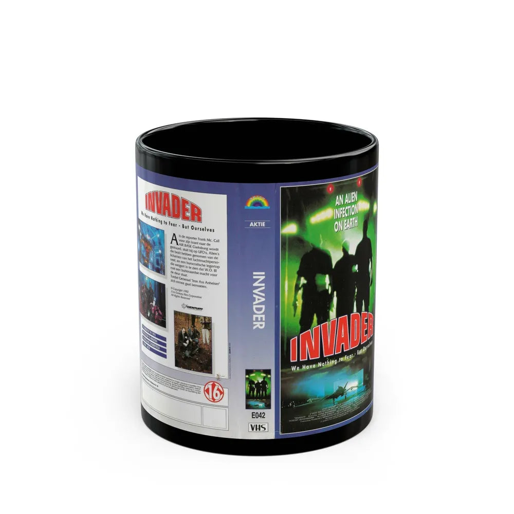 INVADER AKTIE (VHS COVER) - Black Coffee Mug-11oz-Go Mug Yourself