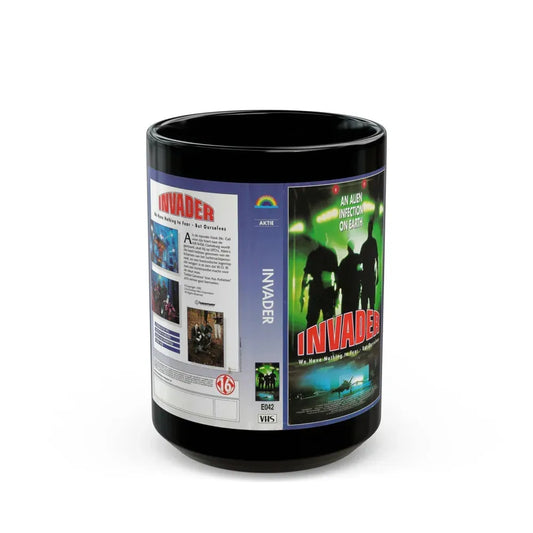 INVADER AKTIE (VHS COVER) - Black Coffee Mug 15oz - Go Mug Yourself