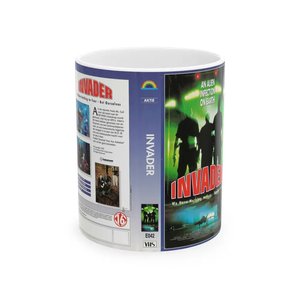 INVADER AKTIE (VHS COVER) - White Coffee Mug 11oz - Go Mug Yourself